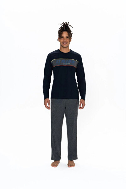 U.S. Polo Assn. Ανδρικό σετ πιτζάμες από 100% βαμβάκι, μπλε ναυτικό 18834