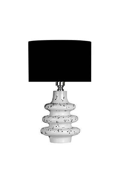 MOENAStudio Atlanta Black with White Speckles Ceramic Lampshade – Black Headb...