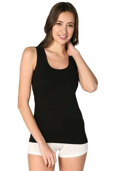 Tutku Kadın Siyah Pamuklu Ribana Atlet 3 Lü Paket