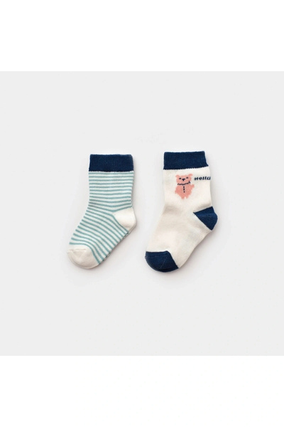 Biorganic Hello Teddy Bear 2 Pack Socks 68404