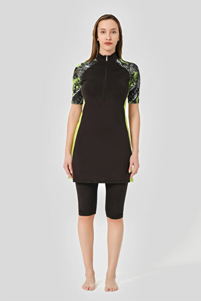 ALFASA Half Sleeve Zippered Swimsuit - Closed Design