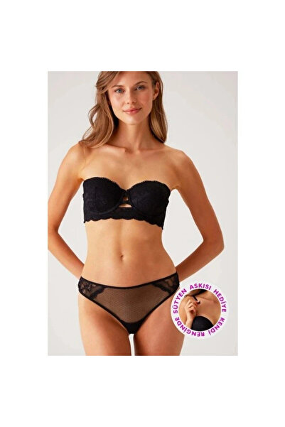 Pierre Cardin Γυναικείο Σετ Σουτιέν Μάξιμαιζερ Στράπλες Δαντελένιο