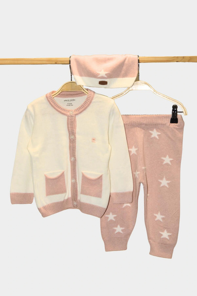 Pierre Cardin Yıldızlı Triko Bebek & Çocuk 3'Lü Alt-Üst Takım 303955