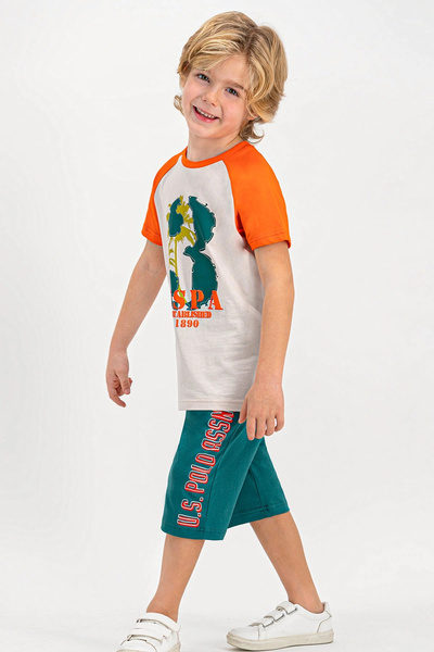 U.S. Polo Assn. Πόλο Ασν Εξουσιοδοτημένο Σετ αγοριών με πέτρινο λαιμόκοψη Capri