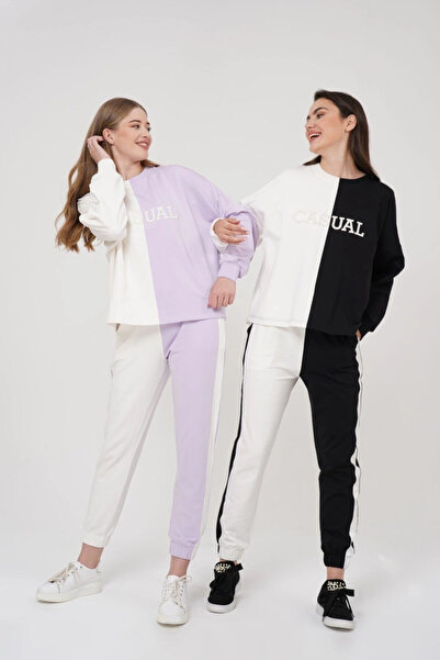 Cossy By Aqua طقم رياضي مزدوج اللون مريح مكون من قطعتين