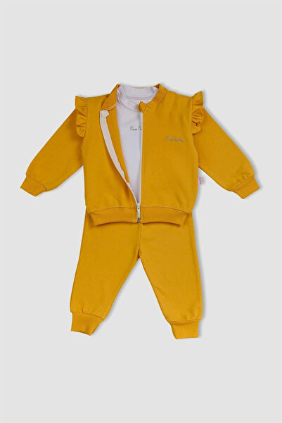 Pierre Cardin Kapşonlu Kız Bebek Takımı %100 Pamuk 302398