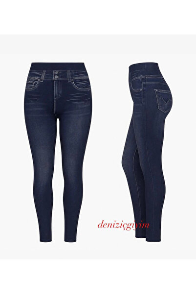 F.K جوارب ليكرا نسائية باللون الأزرق الداكن