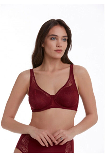 TEN 1201 Kadın Balenli Toparlayıcı Sütyen Bordo