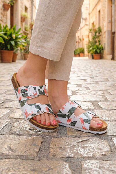 GEZER Papuci de zi cu zi ajustabili cu două catarame, cu talpă din PVC, confortabili de vară