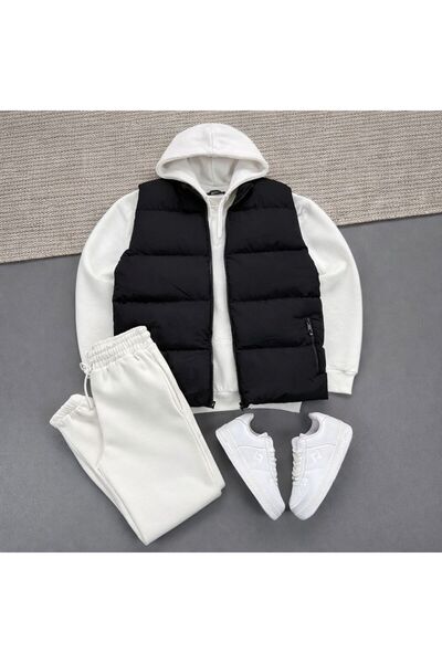 KONSEPT35 SET COMBINAT DE set cu vestă PIESE PENTRU BĂRBAȚI 3 FIȘE KA cu glugă E