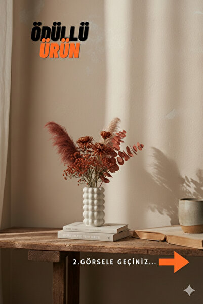 muffag Bubble Baloncuklu Dekoratif Vazo Bohem İskandinav Minimalist Pampas