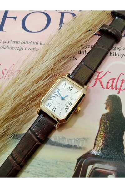 Ricardo Vintage Model Dark Brown Color Crocodile Patterned Cord Women Wristwa...