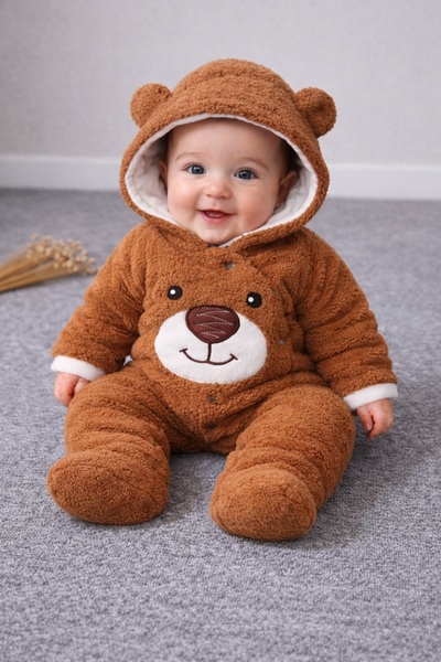 Superbaby Brown plush jumpsuit - Bear