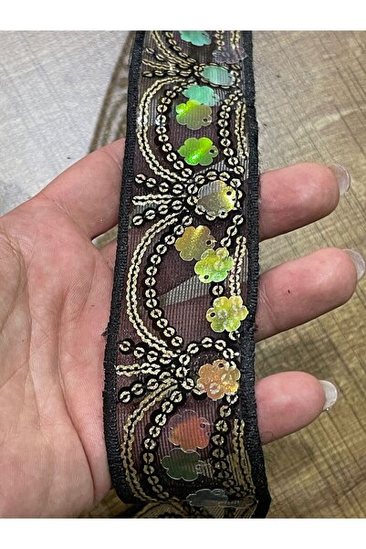 Gönülden Tasarım Širina 4 cm, šljokičasti cvet Til guipure traka 1 metar