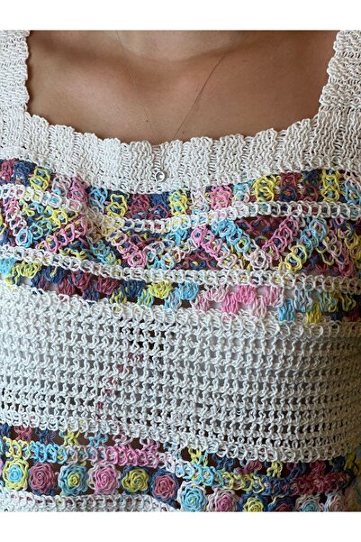 Gönülden Tasarım Дантельний трикотажний кроп-топ для жінок