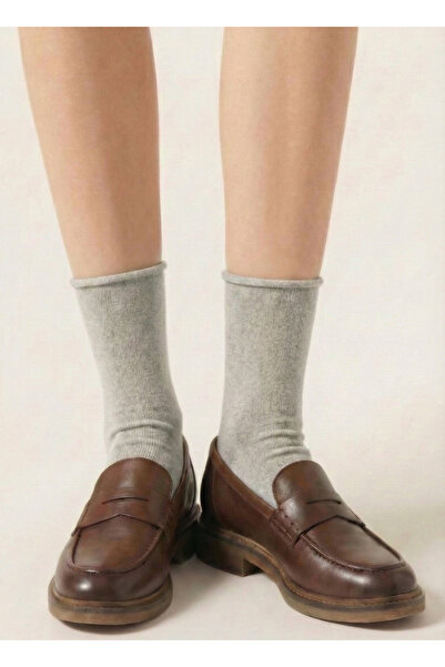 FENRA STUDIO جوارب نسائية رمادية فاتحة بدون خياطة صحية وبدون مطاط