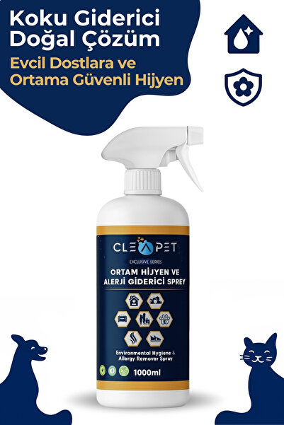 Cleapet Kedi & Köpek Koku Giderici Sprey, Ortam Dezenfektanı - 1000 ml