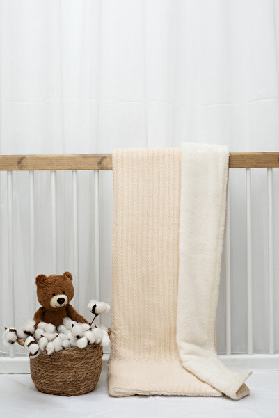 MIA BEE Bebek Battaniyesi içi Welsoft Peluş Dışı Örgü Pike (90X110)