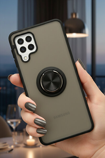 Hatreds Samsung Galaxy A22 İçin Kamera Korumalı Yüzüklü Kılıf - Leke Tutmaz M...