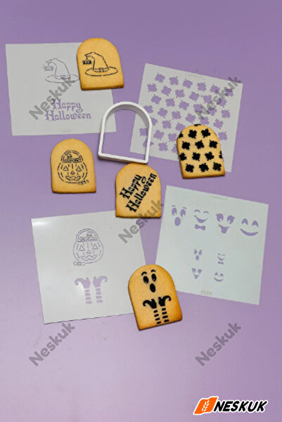 Neskuk Frame Halloween Cookie Mold Halloween + 4 Pcs Stencil