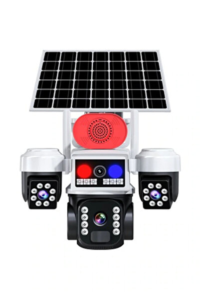 O-KAM 8095 Wifi Solar 3 Lens 9MP Siren + Mikrofon + Hoparlör+ Yapay Zeka Güne...