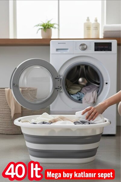 Herza House Katlanır Çamaşır Sepeti 40litre