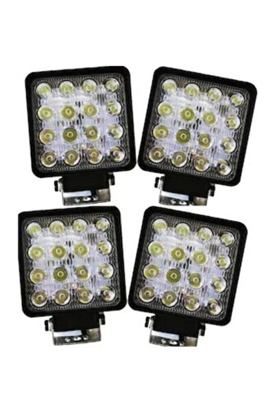 Genel Markalar Off Road Sis Farı Sis Lambası 16 Led Kare 4'lü Paket Su Geçirmez