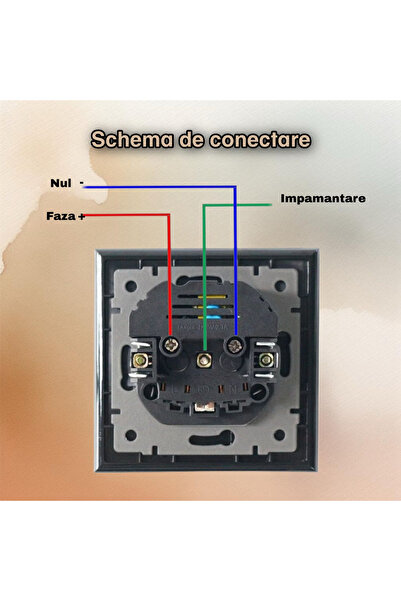 OEM Priza cu porturi USB Tip A + C, 16A 250V, 5V 2.1A, rama aluminiu, doza Ø63 mm, protectie copii