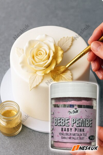 Neskuk Yenilebilir Yaldızlı Sim Boya Bebe Pembe 10 Gr / Yenilebilir Metalik Toz