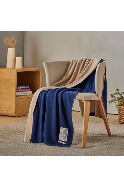 Yatsan Maison Albina Throw TV Battaniyesi Lacivert-Latte