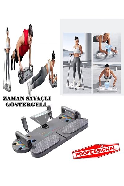 POBO ST-3 Egzersiz Şınav Tahtası 3IN1 Barfiks Push-Up, Plank ve Direnç Bandı ...