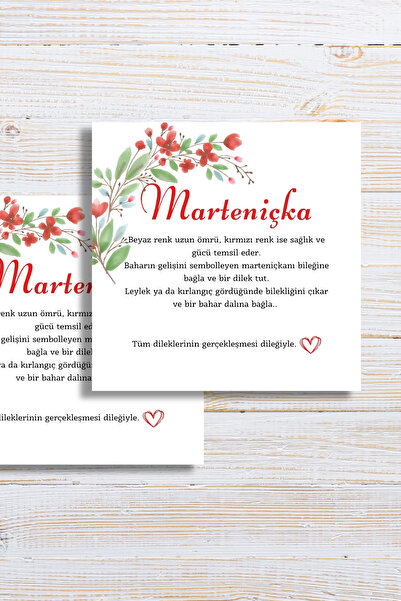 Metranya Marteniçka Bileklik Kartı 50 Adet Şans Bilekliği Kartı Hoş Geldin Ba...