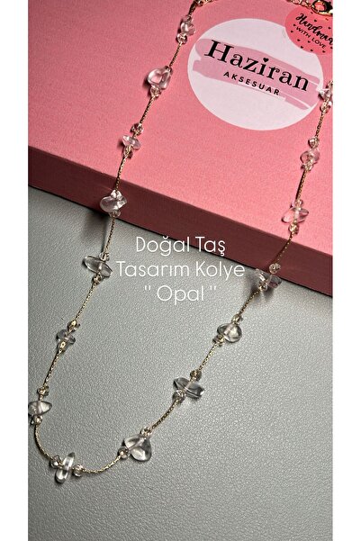 Haziran Aksesuar Opal Doğal Taş Tasarım Şık Kadın Kolye (Taş Özellikleri Açık...