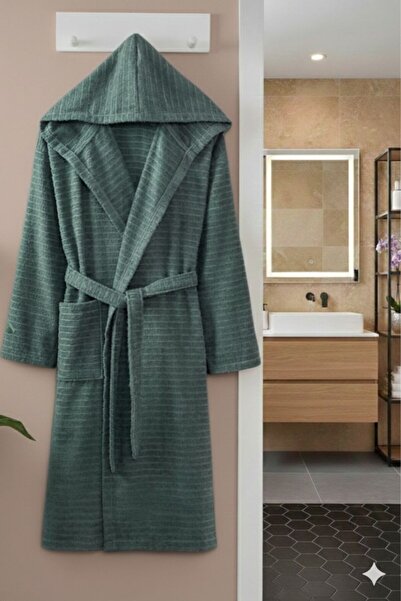 Federico Fabrizio “Unisex Kapşonlu Bornoz – Premium Pamuklu Banyo Bornozu”