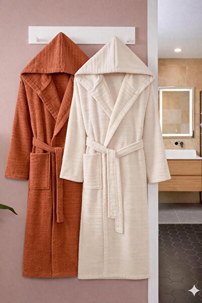 Federico Fabrizio Serena Büyük Beden Unisex 2’li Pamuklu Bornoz Seti”