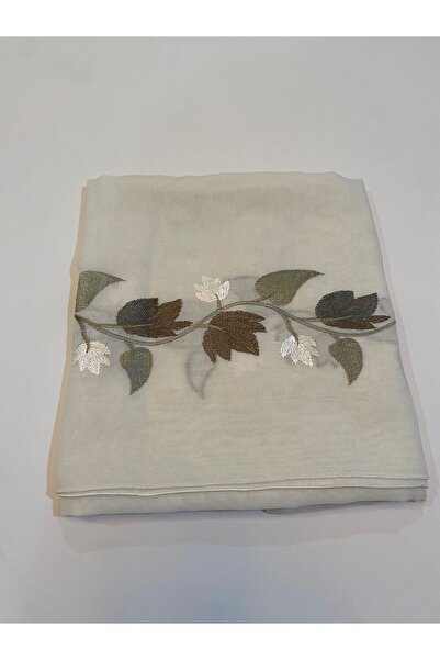 Veil Designer طرحة اوف وايت بتطريز غصن من اورق الاشجار بوال بقماش ياباني المقاس : 60 * 190