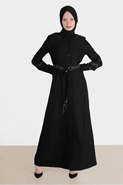 TRENDTESETTÜR KADIN SİYAH KAPÜŞONLU PARDESÜ T 10575