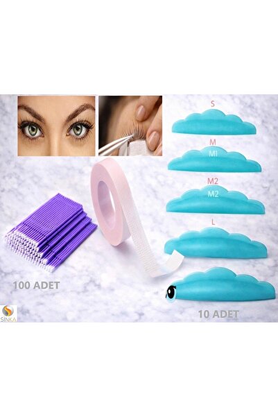 SİNKA Kirpik Lifting Perması Pedi 10 Adet + Kirpik Bant Göz Altı Koruyucu + M...