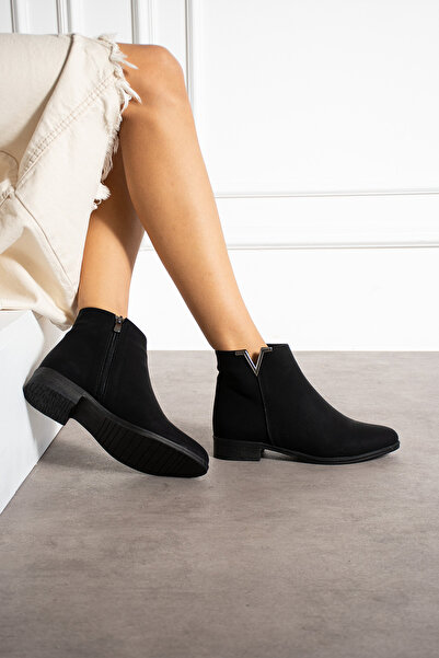 l lugshoes ayakkabı Черни матови дамски удобни ботуши с катарама и цип, неплъ...