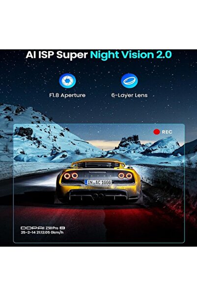 DDPAI Z50 Pro Dual Dash Cam 4K Built-in GPS & Wi-Fi Black