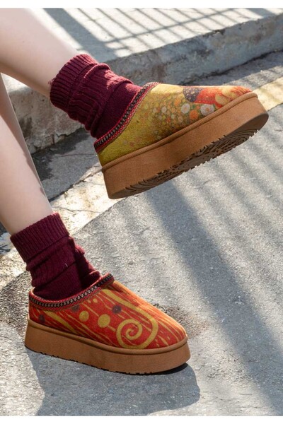 Dogo Papuci roșii din piele vegană pentru femei - Shine Design