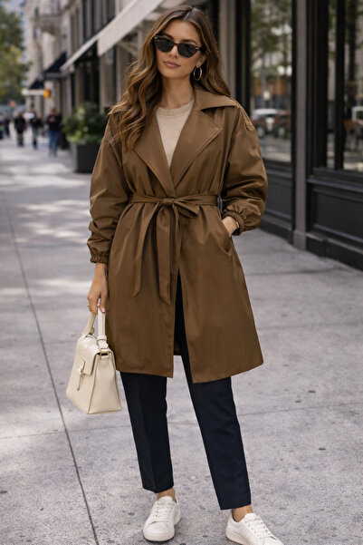 OYERGA MODA معطف واق من المطر نسائي مقاس كبير