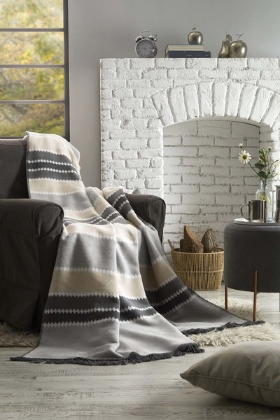 Özdilek Çift Kişilik Pamuk Battaniye (180x220)-Linear