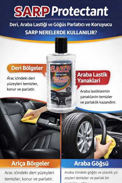 Sarp Lastik Parlatıcı Badem Yağı Deri Vinil Koruyucu 3x 200ml