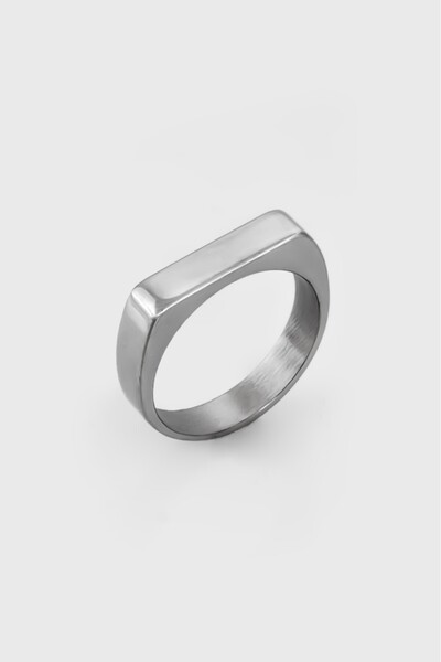 UKHWD SUPPLY 316L Steel Rectangle Cut Men's Ring Ka1345Gm