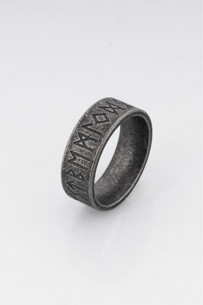UKHWD SUPPLY 316L Steel Viking Futhark Men's Ring