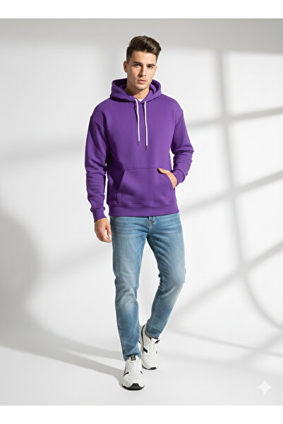 ribana Hanorac clasic unisex, cu glugă, buzunare și textură moale