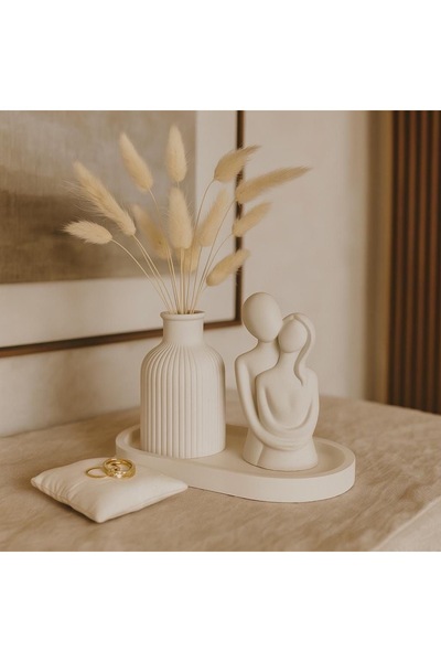 Özalp Decor Minimal İskandinav El Yapımı Vazo ve Biblo 3’lü Set