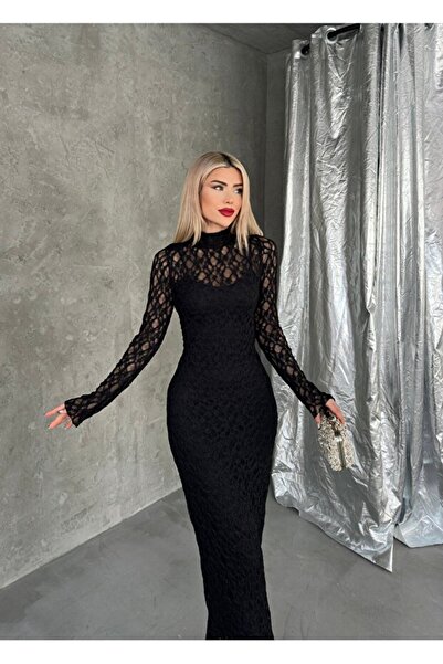 ÇEÇİM Kadın Dantel Maxi Elbise ZYN-58859