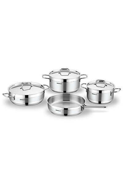 KORKMAZ طقم أواني طهي من الفولاذ المقاوم للصدأ من ألفا. يتكون من 7 قطع. / A1954